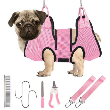 Pet Grooming Hammock Dog Harness Nail Clippers for Dogs and Cat (S)