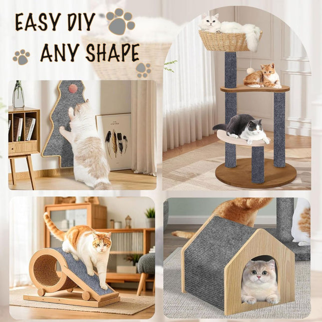 78.7 X15.8 Self-Adhesive Cat Scratching Mat (Black)