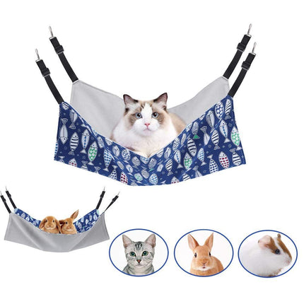 Cat Hammock Adjustable Hanging Cat Bed Indoor Cat Bed Reversible Cat