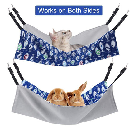 Cat Hammock Adjustable Hanging Cat Bed Indoor Cat Bed Reversible Cat