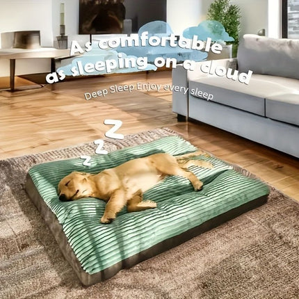 Warm Dog Bed Washable Pet Bed Non-Slip Dog Bed High Backrest Dog Bed Thick Dog - Green - Size 23.6*18.5in