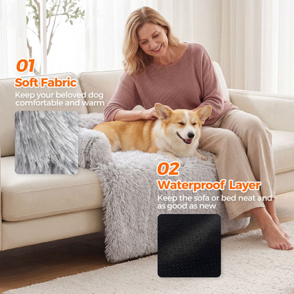 Plush Dog Bed Dog Bed with Bolster Comfortable Dog Bed Large Dog Bed