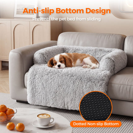 Plush Dog Bed Dog Bed with Bolster Comfortable Dog Bed Large Dog Bed
