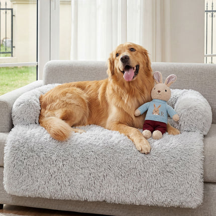 Plush Dog Bed Dog Bed with Bolster Comfortable Dog Bed Large Dog Bed