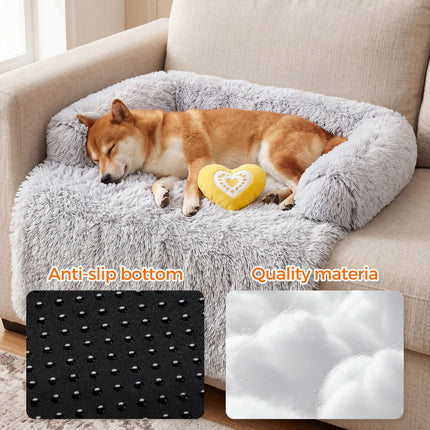 Plush Dog Bed Dog Bed with Bolster Comfortable Dog Bed Large Dog Bed