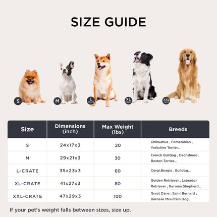 Washable Dog Bed for Crate, Giant Comfort Fluffy Plush Pet Pillow Bed Kennel Pad with Non-Slip Bottom, Machine Washable Pet Sleeping Mat for Jumbo - Gray - Size 41"L x 27"W x 3"Th