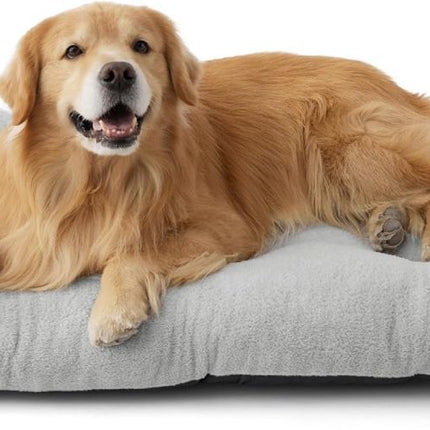Washable Dog Bed for Crate, Giant Comfort Fluffy Plush Pet Pillow Bed Kennel Pad with Non-Slip Bottom, Machine Washable Pet Sleeping Mat for Jumbo - Gray - Size 47"L x 29"W x 3"Th