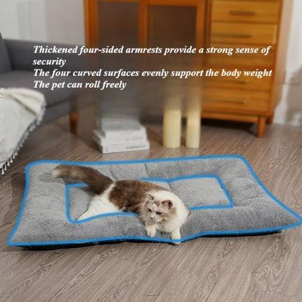 Pet Bed Mat Soft Fleece Pet Bed Dog And Cat Cushion Quilted Pet Bed - Gray - Size 55cm*65cm