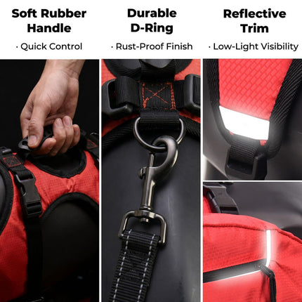 Dog Harness Storage Bags For Dogs Pet Accessories Dog Outdoor Gear High-Quality - Red - Size M