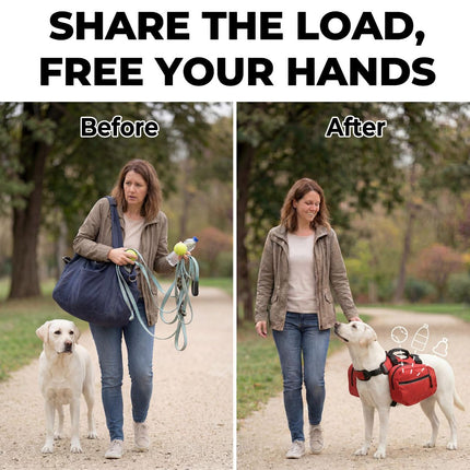 Dog Harness Storage Bags For Dogs Pet Accessories Dog Outdoor Gear High-Quality - Red - Size M