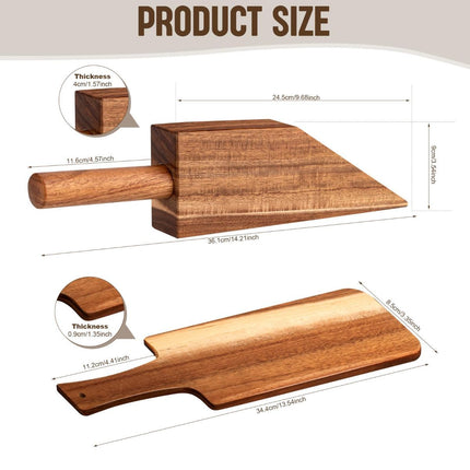 Acacia Wood Mattress Lifter Bed-Making Tool Set Mattress Lifting Wedge