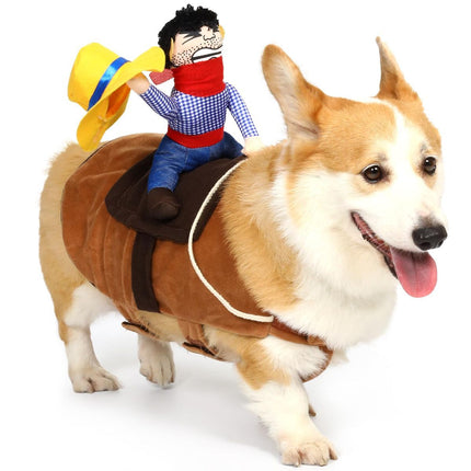 Cowboy Rider Dog Costume - Halloween Dog Costumes for Large (Size S)
