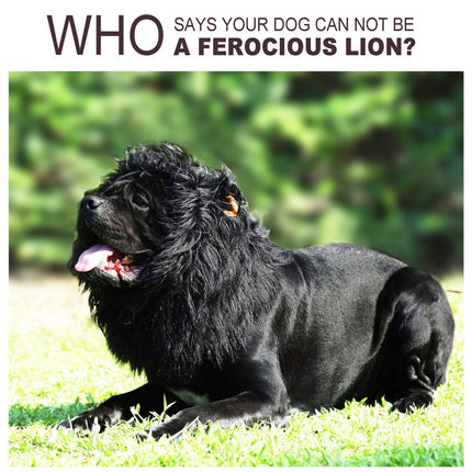 Lion Mane Wig for Dogs with Ears, Funny Pet Costumes for Halloween Christmas - White - Size L