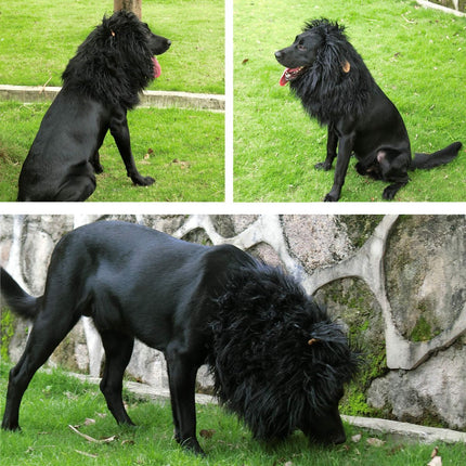Lion Mane Wig for Dogs with Ears, Funny Pet Costumes for Halloween Christmas - Yellow - Size M