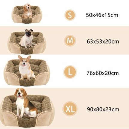 Dog Bed for Small Medium Dogs, Cat Bed for Indoor Cats. Washable Orthopedic Dog Bed. Removable Sleeping Mat, Durable Pet Bed with Anti-Slip Bottom - Camel - Size 50cmx46cm