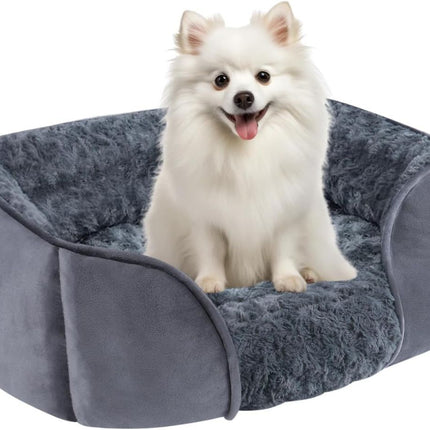 Dog Bed for Small Medium Dogs, Cat Bed for Indoor Cats. Washable Orthopedic Dog Bed. Removable Sleeping Mat, Durable Pet Bed with Anti-Slip Bottom - Dark Gray - Size 90cm*80cm
