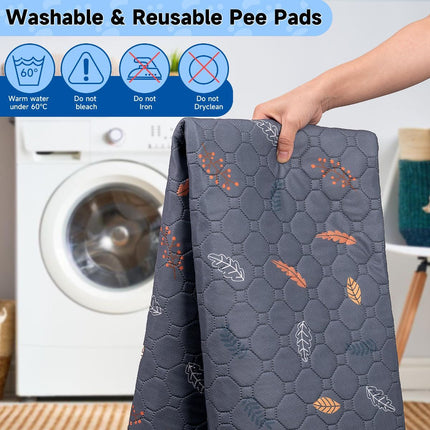 2-Pack Reusable Dog Urine Pads Dog Pee Pads Absorbent Dog Pads Dog Training Pads - Dark Gray / 18in*24in