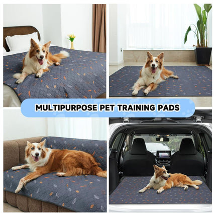 2-Pack Reusable Dog Urine Pads Dog Pee Pads Absorbent Dog Pads Dog Training Pads - Dark Gray / 24in*48in