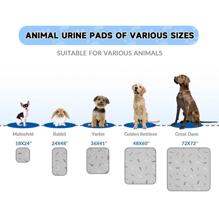 2-Pack Reusable Dog Urine Pads Dog Pee Pads Absorbent Dog Pads Dog Training Pads - Dark Gray / 36in*41in