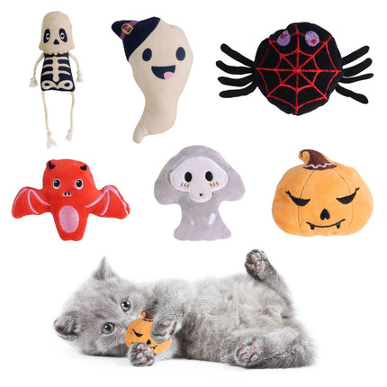 Halloween Catnip Toys, Pumpkin Ghost Catnip Toy Chew Bite Toy for Cat