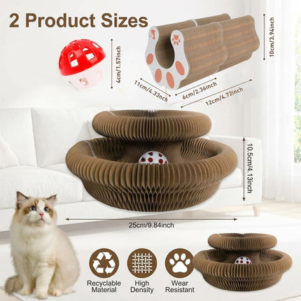2-Pack Cat Toy Cat Scratching Board Collapsible Cat Toy Recyclable Cat