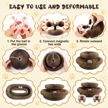 2-Pack Cat Toy Cat Scratching Board Collapsible Cat Toy Recyclable Cat