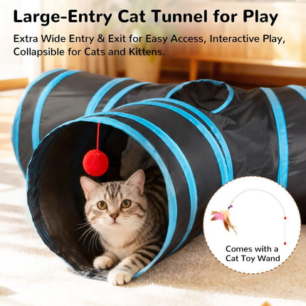 Cat Toy Interactive Cat Toy Cat Tunnel Feather Teaser Wand Indoor Cat