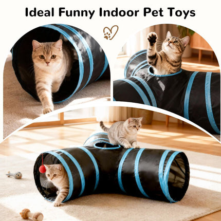 Cat Toy Interactive Cat Toy Cat Tunnel Feather Teaser Wand Indoor Cat