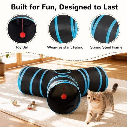 Cat Toy Interactive Cat Toy Cat Tunnel Feather Teaser Wand Indoor Cat