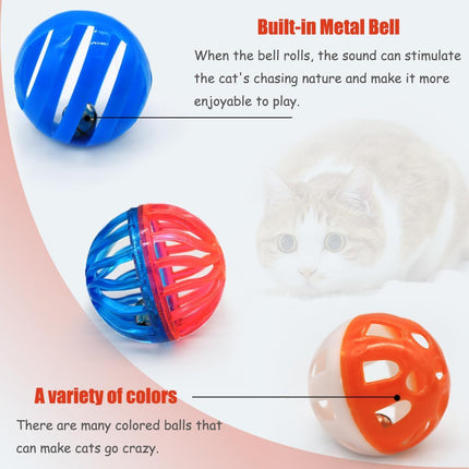 24-Piece Cat Toys Bell Ball Cat Toys Interactive Cat Toys Kitten Toys