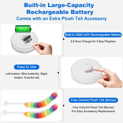 Cat Toy Interactive Cat Toy Moving Butterfly Toy Feather Cat Toy Cat