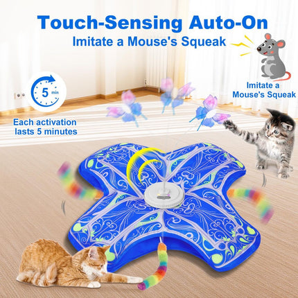 Cat Toy Interactive Cat Toy Moving Butterfly Toy Feather Cat Toy Cat
