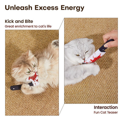 4Pcs Cat Toys, Horror Halloween Knife-Shaped Kitten Catnip Crinkly