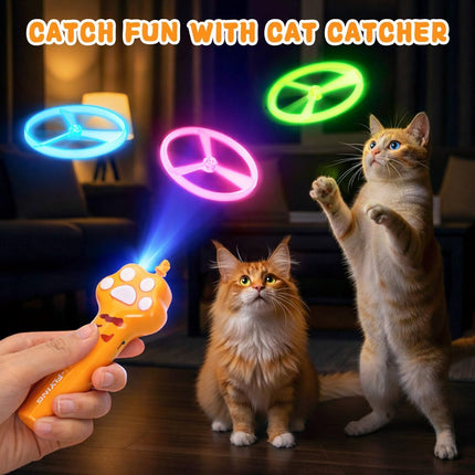 Cat Toy Dog Toy Rechargeable Disc Launcher Flying Spinners Interactive Pet