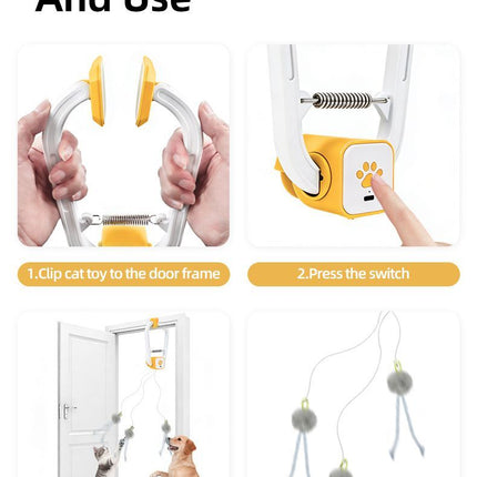 Interactive Cat Toy Electric Cat Teaser Remote Control Cat Toy Door
