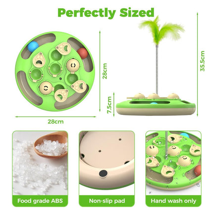 cat toy, 3-in-1 cat treat feeder, cat puzzle toy, trackball cat toy, feather teaser cat toy, slow-feeder cat toy, cat mental stimulation toy, indoor cat toy Australia, interactive cat puzzle