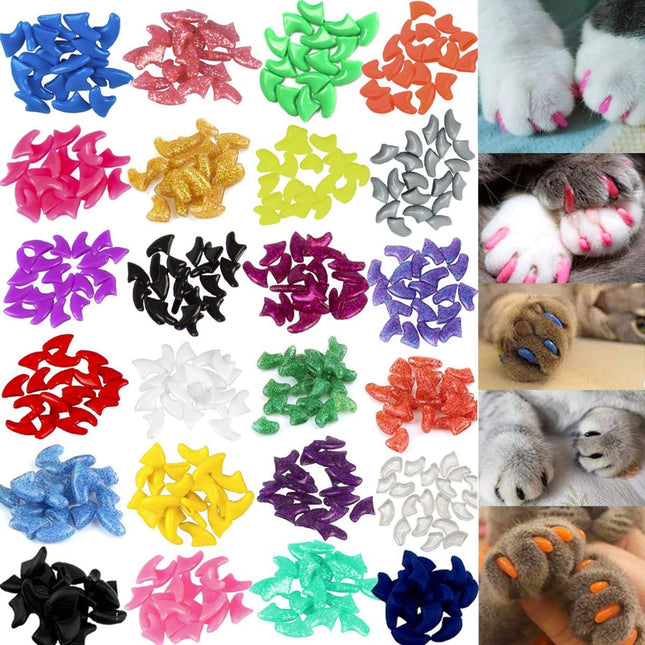 Extra Small 140pcs (7 Colors) Cat Nail Caps (Size XS)