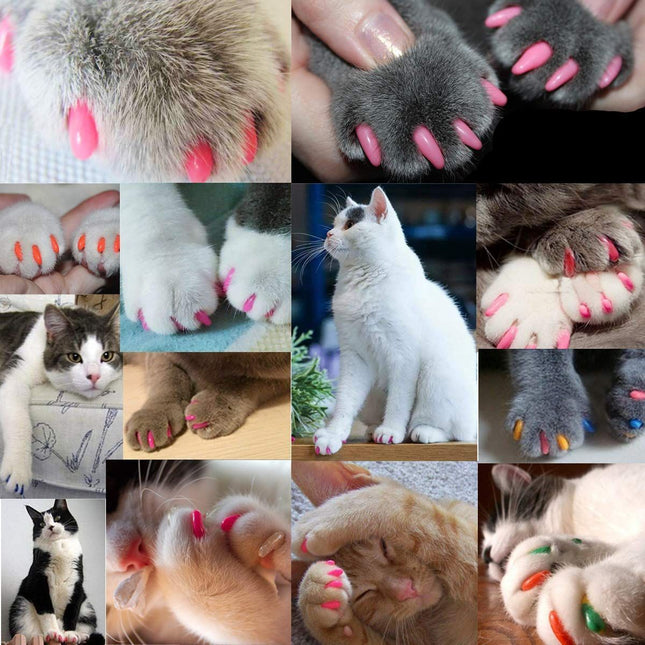 Extra Small 140pcs (7 Colors) Cat Nail Caps (Size XS)