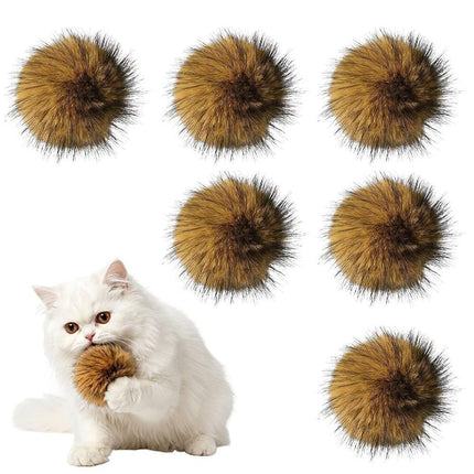 Cat Toys Furry Pom-Pom Toys Durable Cat Toys Indoor Cat Toys Cat