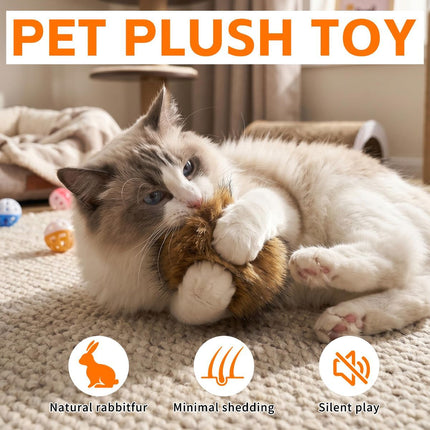 Cat Toys Furry Pom-Pom Toys Durable Cat Toys Indoor Cat Toys Cat