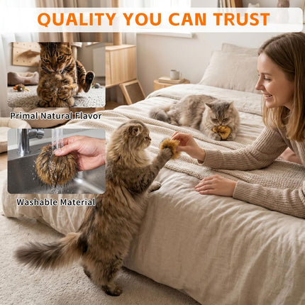 Cat Toys Furry Pom-Pom Toys Durable Cat Toys Indoor Cat Toys Cat