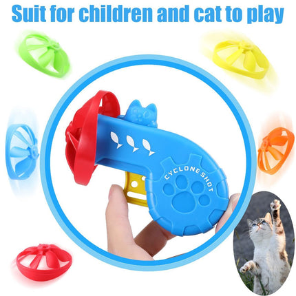 18 Pieces Interactive Cat Fetch Tracking Toys With 5 Colors Flying Propellers for Indoor Pet Kitty Training Chasing,Random color