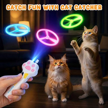 Cat Toy Dog Toy Rechargeable Disc Launcher Flying Spinners Interactive Pet