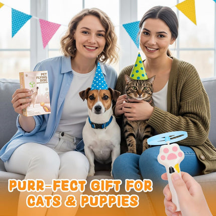 Cat Toy Dog Toy Rechargeable Disc Launcher Flying Spinners Interactive Pet