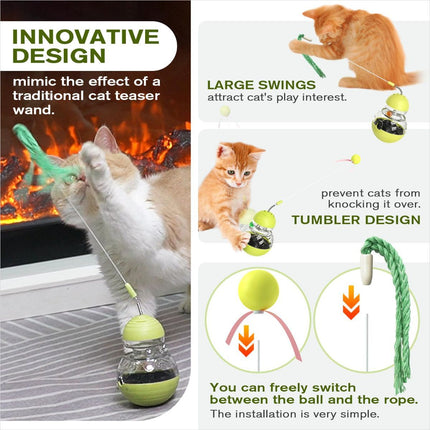 Cat Toy Treat Dispensing Ball Indoor Cat Toy Kitten Toy Mental