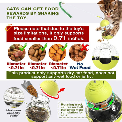 Cat Toy Treat Dispensing Ball Indoor Cat Toy Kitten Toy Mental