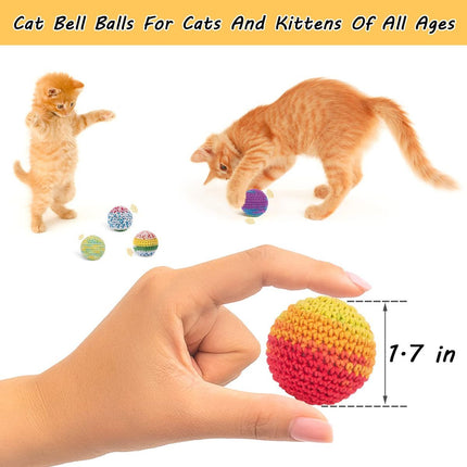 Cat Toys Hand-Crocheted Cat Balls Cat Balls with Bells Indoor Cat Toys