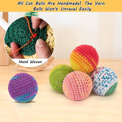 Cat Toys Hand-Crocheted Cat Balls Cat Balls with Bells Indoor Cat Toys