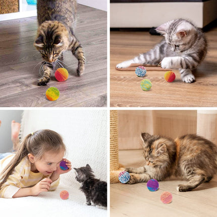 Cat Toys Hand-Crocheted Cat Balls Cat Balls with Bells Indoor Cat Toys