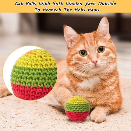 Cat Toys Hand-Crocheted Cat Balls Cat Balls with Bells Indoor Cat Toys